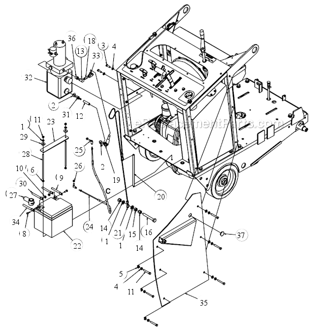 Page J Diagram and Parts List for MK-4018KB  MK Diamond Concrete Saw
